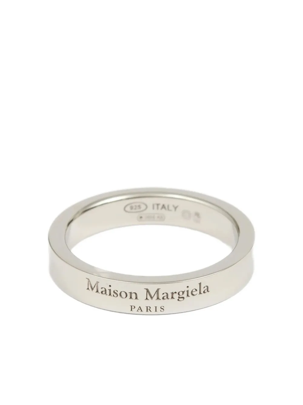 Maison Margiela engraved-logo band ring - Argento