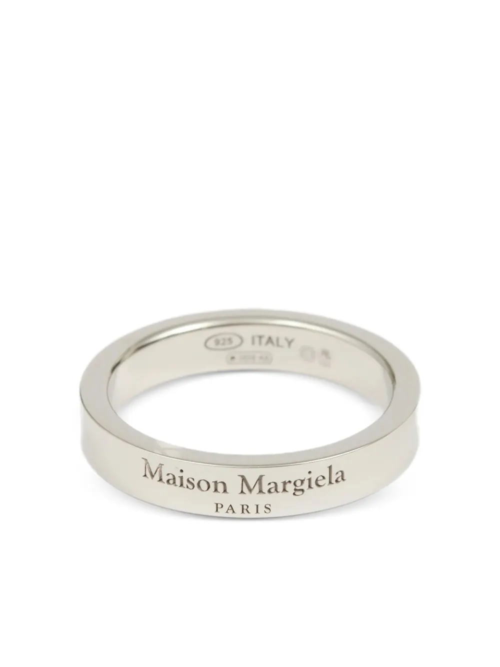 Maison Margiela engraved-logo band ring - Silber