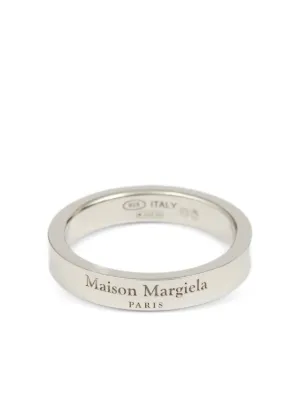 Maison Margiela Logo Wide Ring | Silver | FARFETCH JO