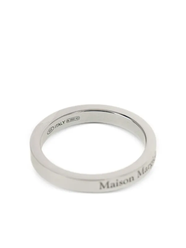 Maison Margiela Engraved Logo Thin Ring | Silver | FARFETCH