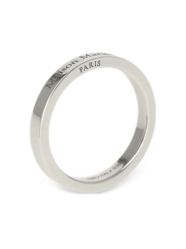 Maison Margiela Engraved Logo Thin Ring | Silver | FARFETCH