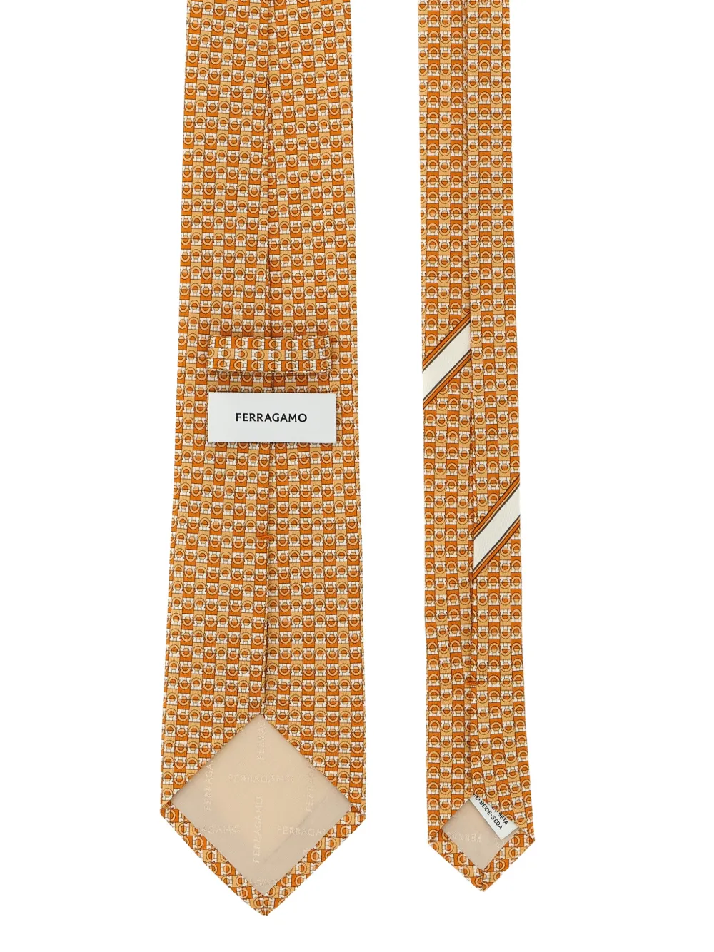 Ferragamo jacquard tie - Oranje