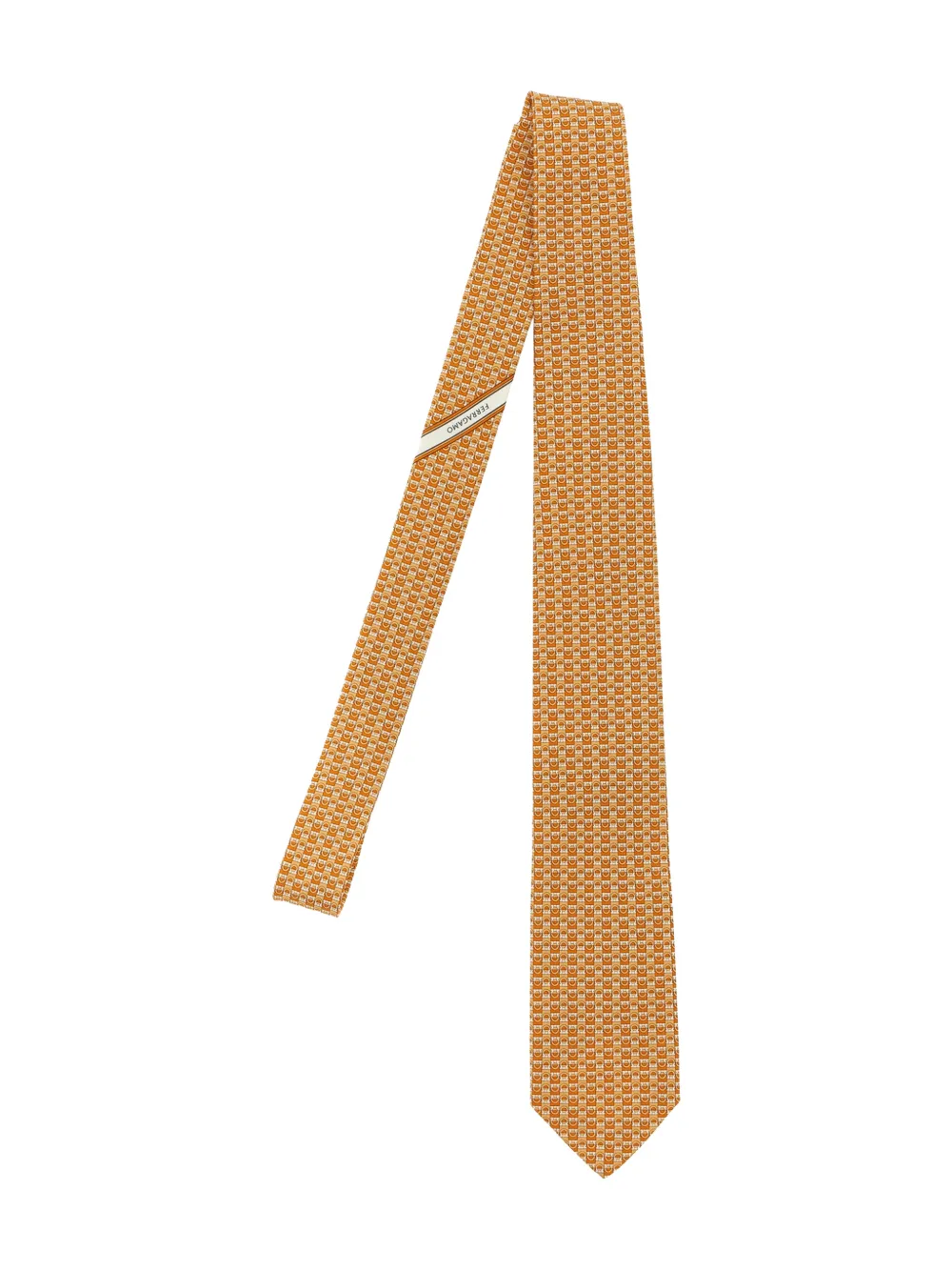 Ferragamo jacquard tie - Arancione