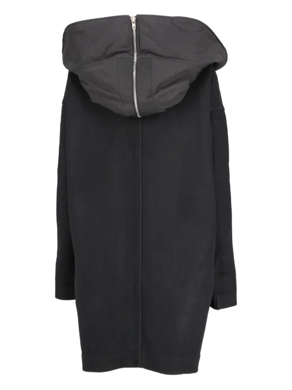 Rick Owens Vintage Wool Zip Hood Coat | Black | FARFETCH