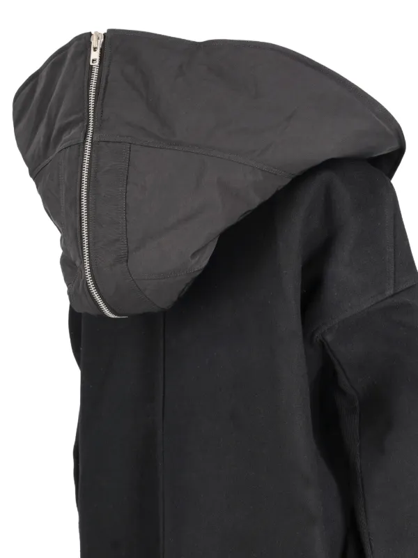 Rick Owens Vintage Wool Zip Hood Coat | Black | FARFETCH