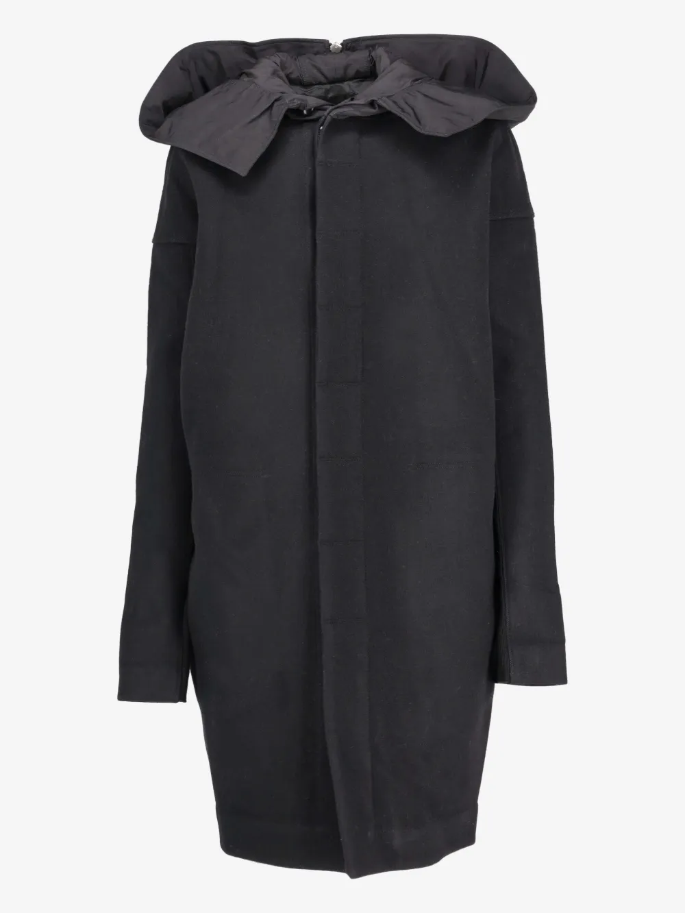 Rick Owens Vintage wool zip hood coat - Nero