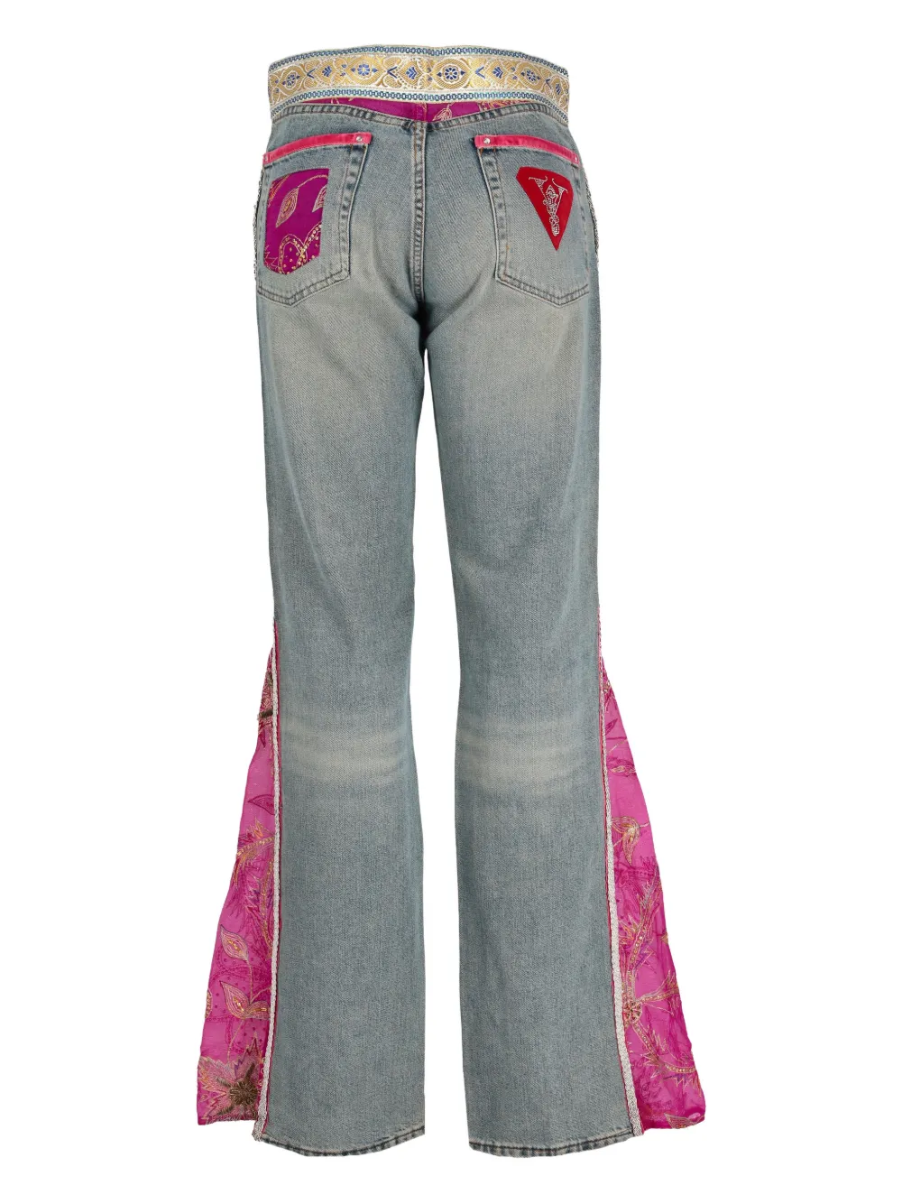 Voyage Et Cie customised flared jeans - Blauw