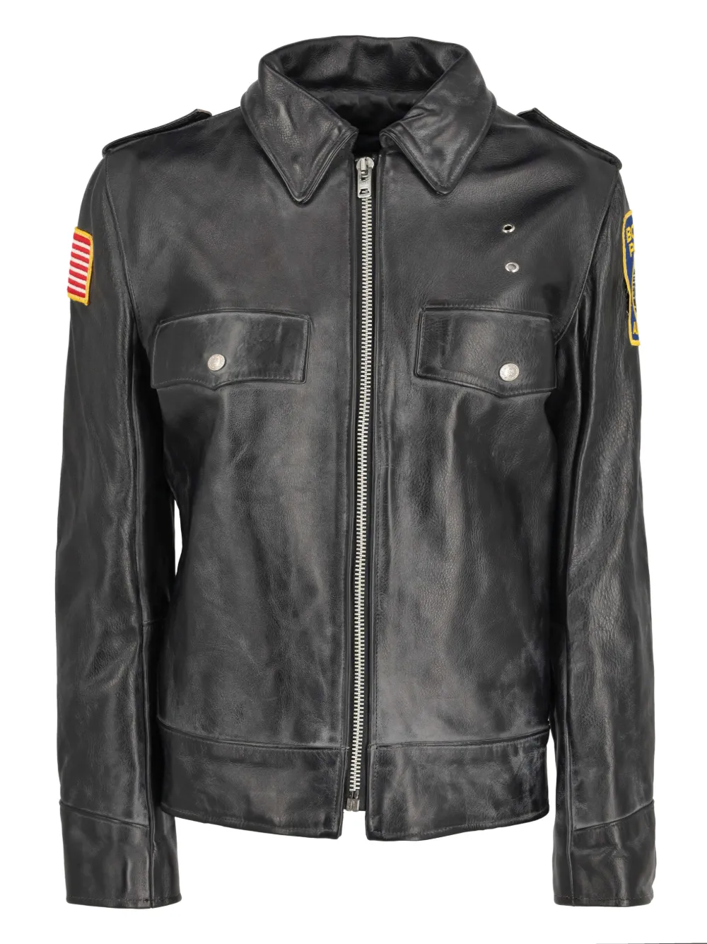 Vanson leather patrol motorcycle jacket - Nero