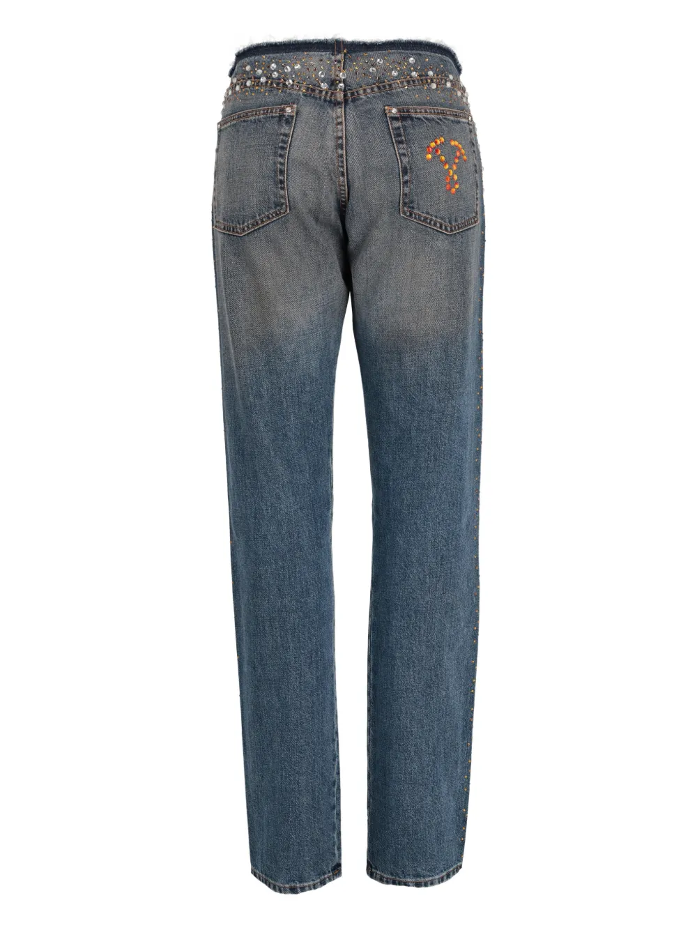 Voyage Et Cie customised gem jeans - Blauw