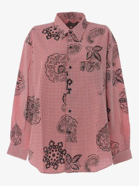 Souleiado camisa Vichy con estampado floral