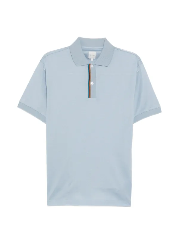 Paul Smith Signature Stripe' Trim Polo Shirt in Blue