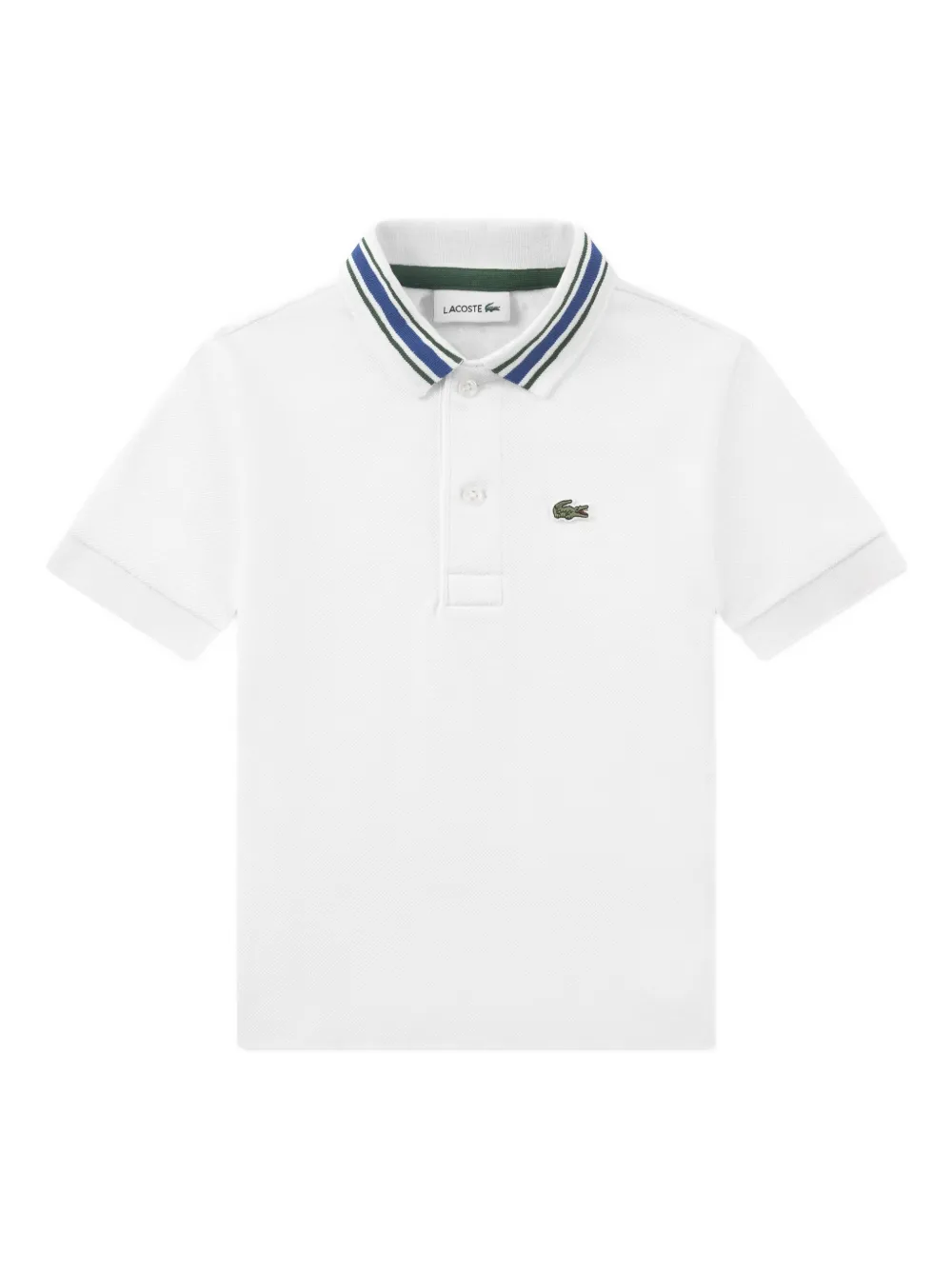 Lacoste Kids striped collar polo T-shirt - Bianco