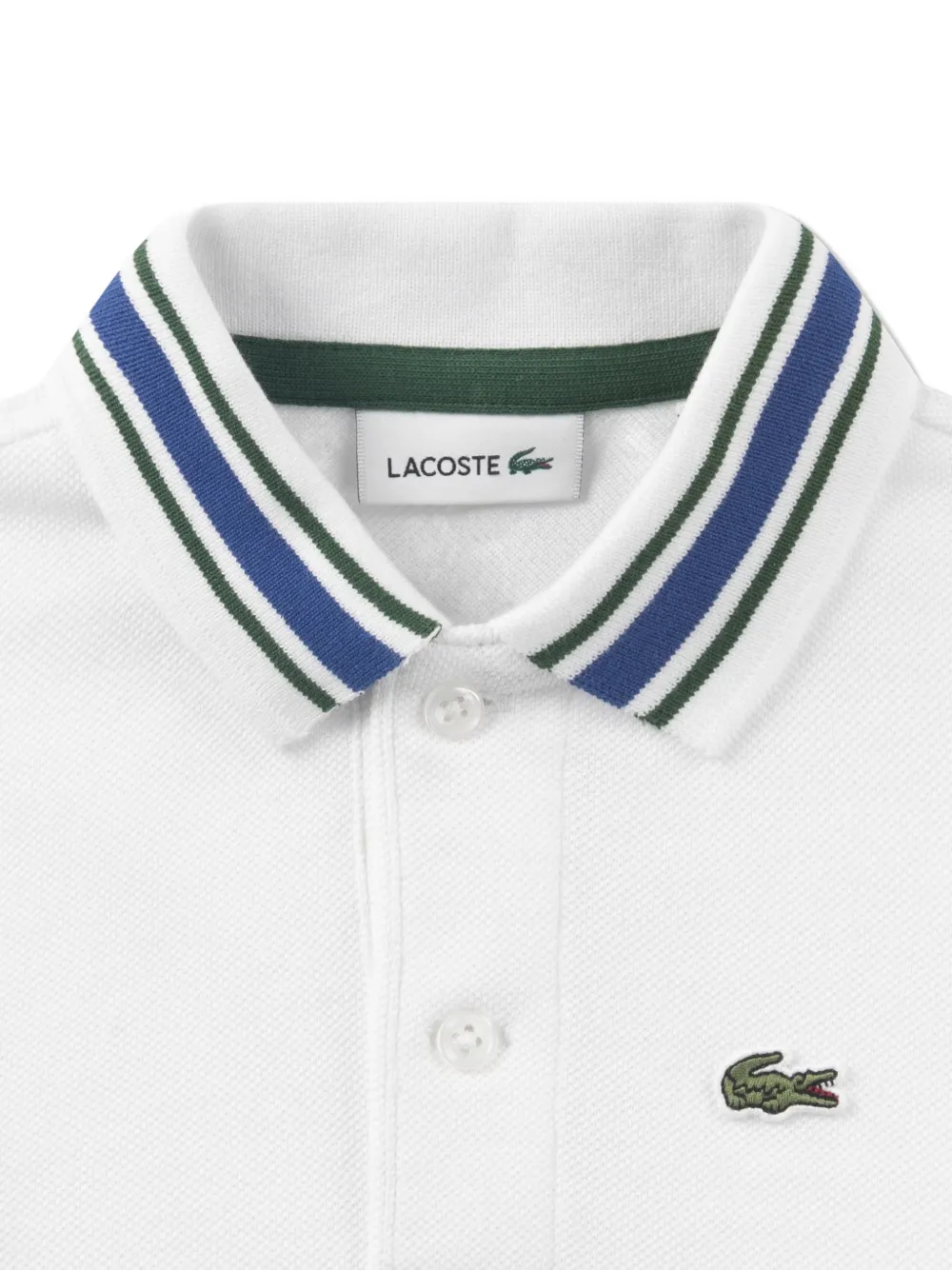 Lacoste Kids Poloshirt met gestreepte kraag Wit