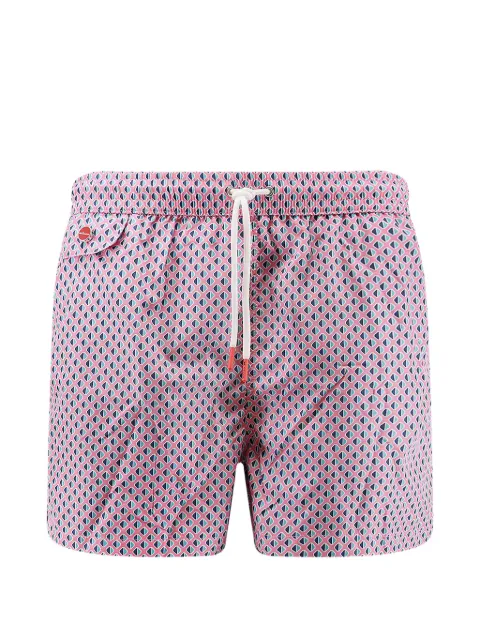 Kiton geometric-pattern swim shorts