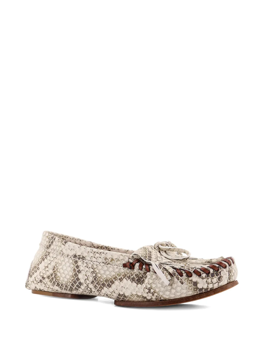 Paris Texas embossed-leather loafers Beige