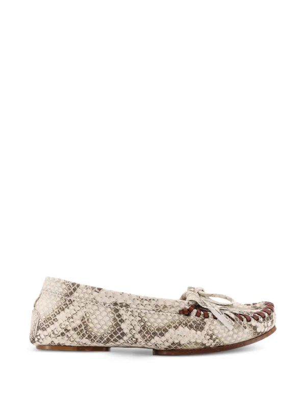 Paris Texas Embossed-leather Loafers in Neutrals