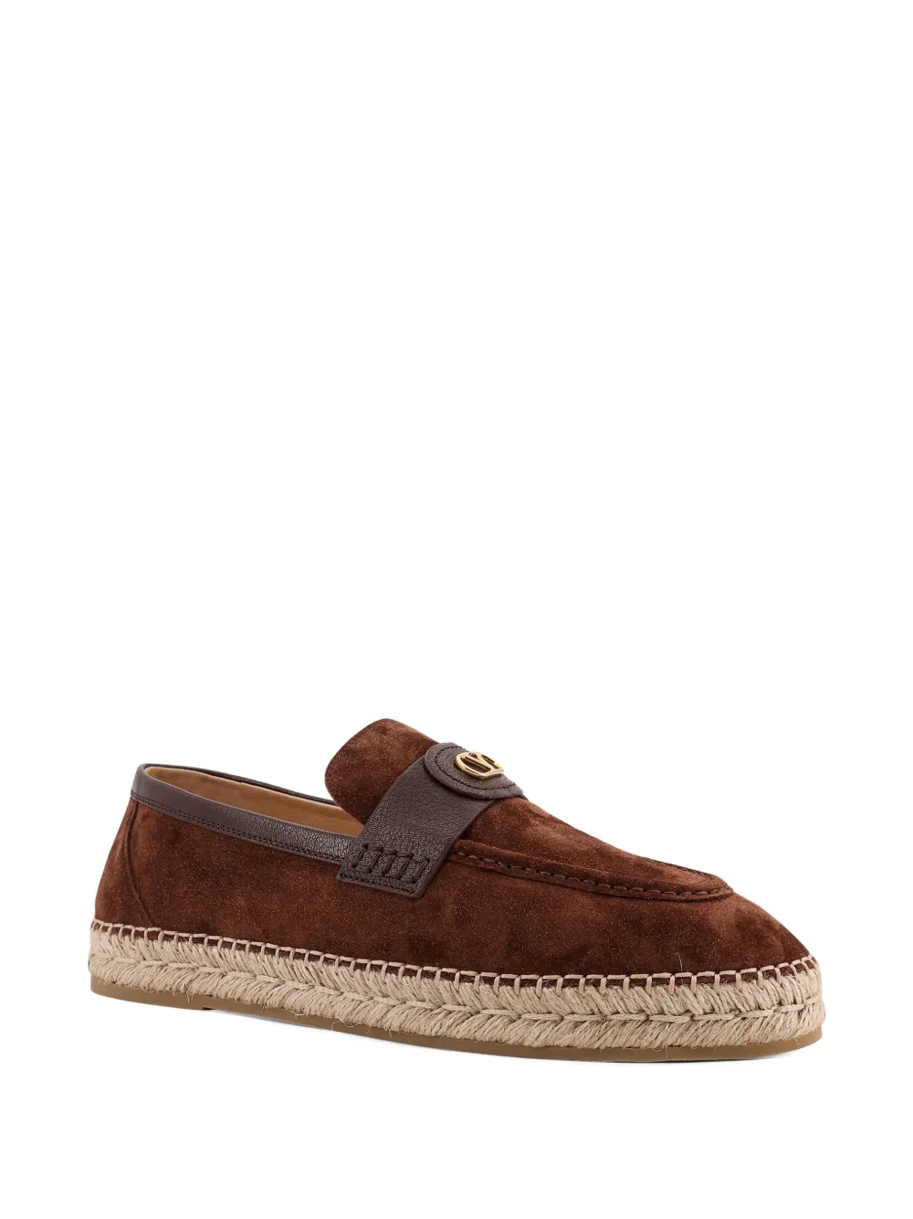 Valentino Garavani Espadrilles met logoplakkaat Bruin