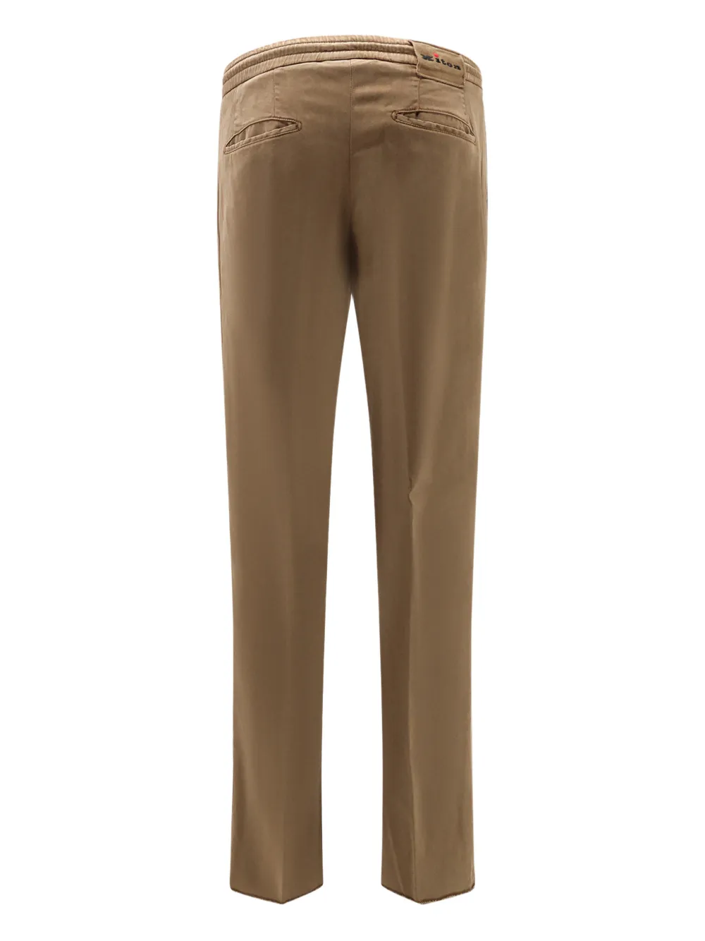 Kiton logo-patch trousers - Bruin