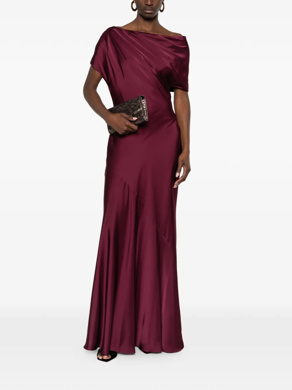 Lauren Ralph Lauren draped maxi dress - Rood