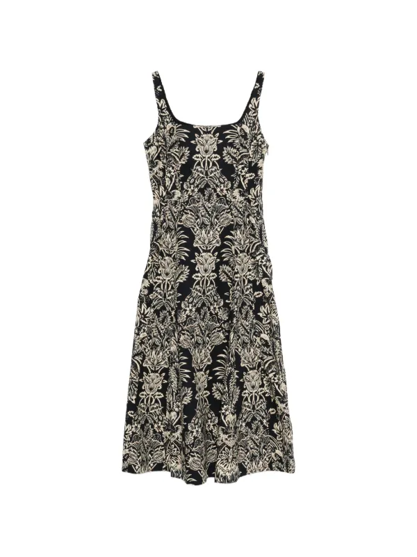 Ulla Johnson Natalia Floral Midi Dress in Black