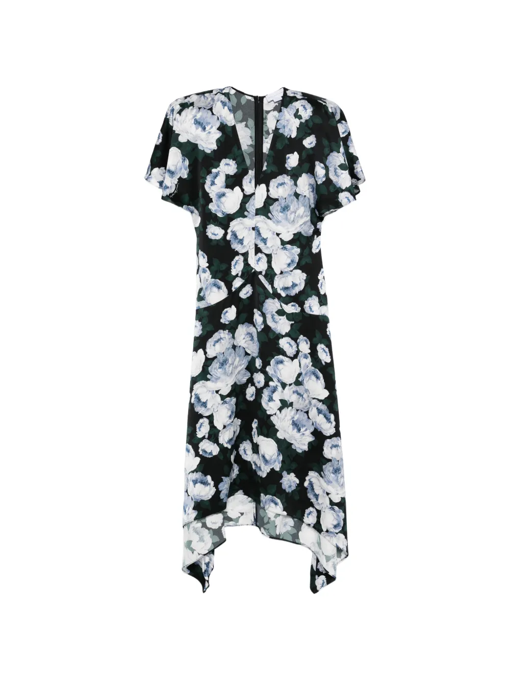 Stella McCartney Envers V-neck floral midi dress - Nero