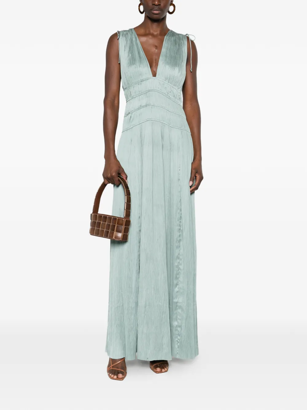 Ulla Johnson Tasneem V-neck maxi dress - Groen