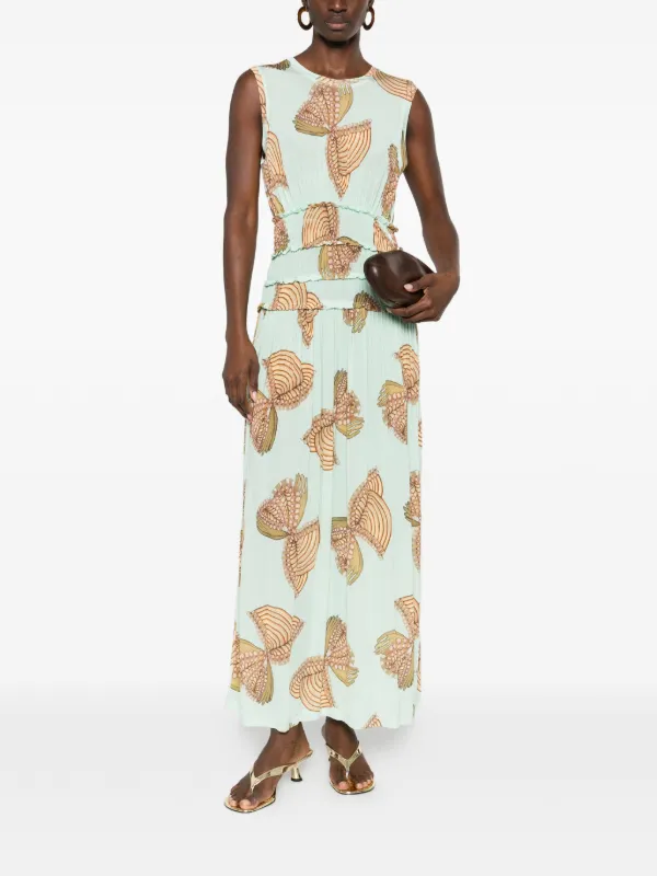 Ulla Johnson Kamaria Butterfly-print Maxi Dress - Green