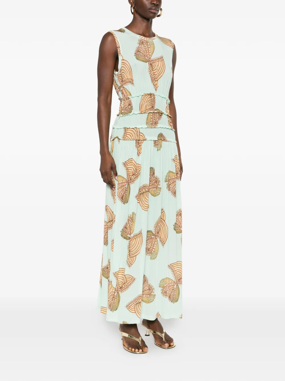 Kamaria Butterfly-Print Maxi Dress