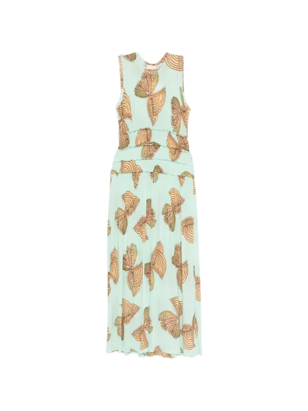 Ulla Johnson Kamaria Butterfly-print Maxi Dress - Green