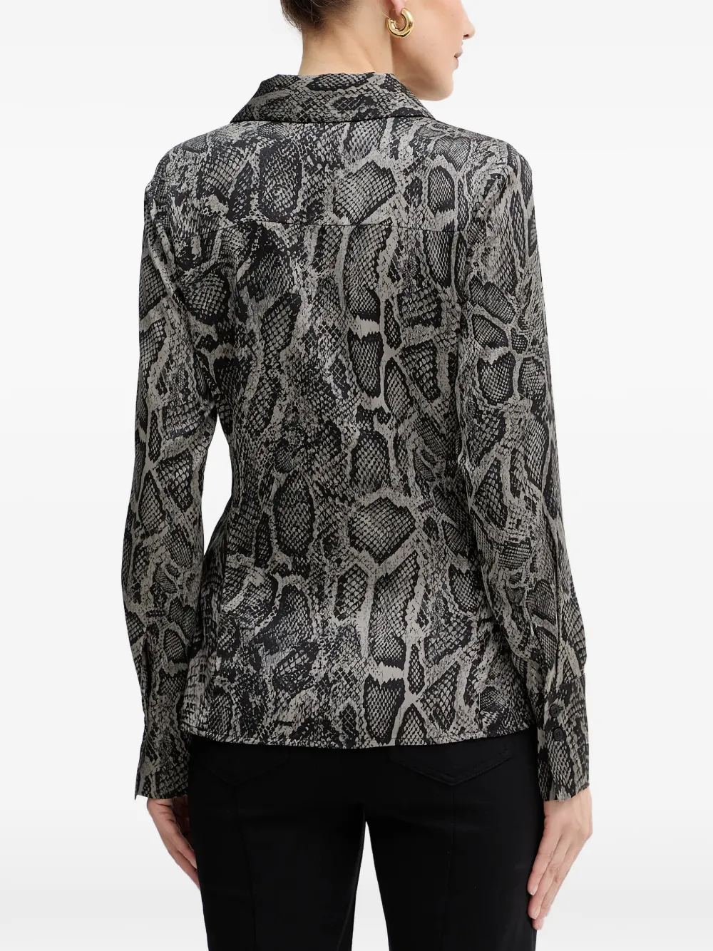  Guess Usa Snake-print Button Shirt - Grey 