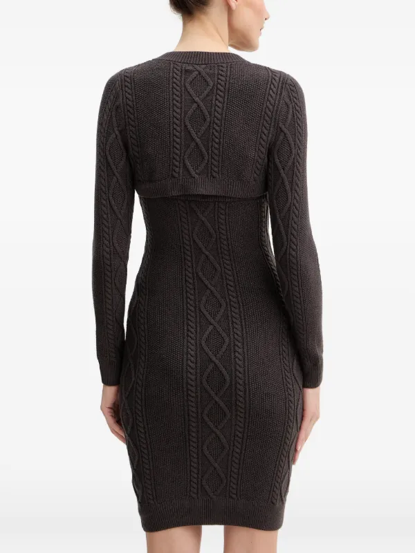 knit dress guess USA Buttoned cable-knit Set | Brown Style Season Description:WINTER 2024 DELIVERY 1