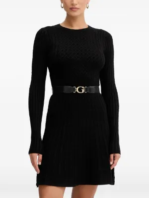 GUESS USA long-sleeve A-line Mini Dress | Black | FARFETCH