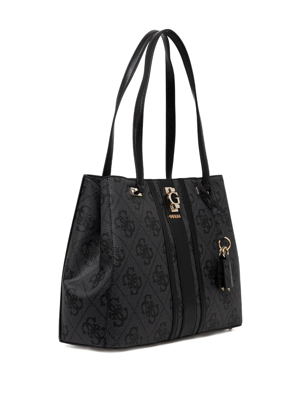GUESS USA Erenia monogram stripe tote bag - Zwart