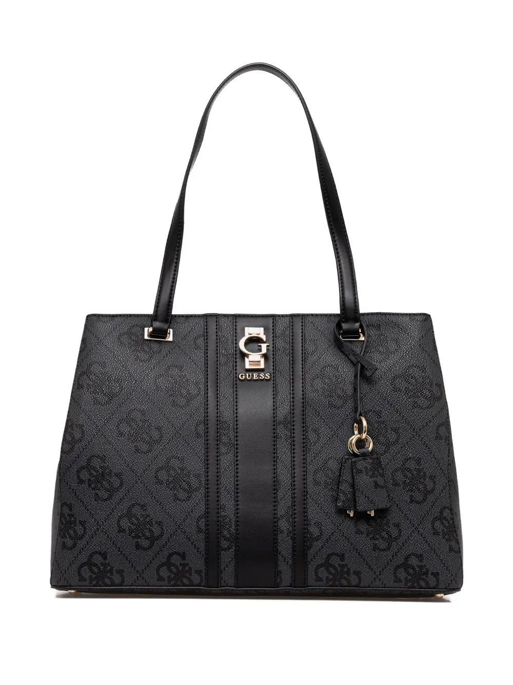 GUESS USA Erenia monogram stripe tote bag - Nero