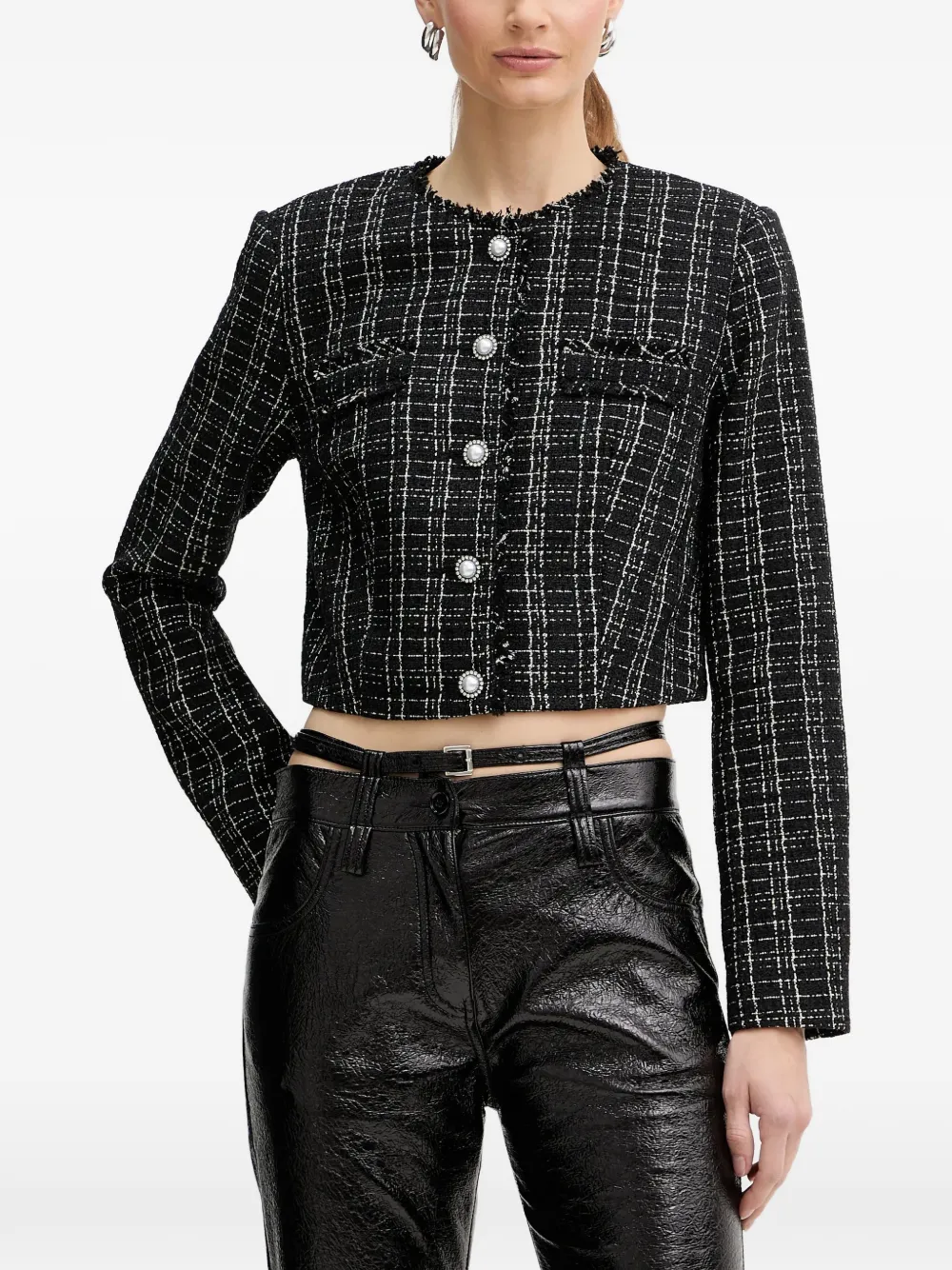GUESS USA pearl-button tweed jacket | negro | Image 1