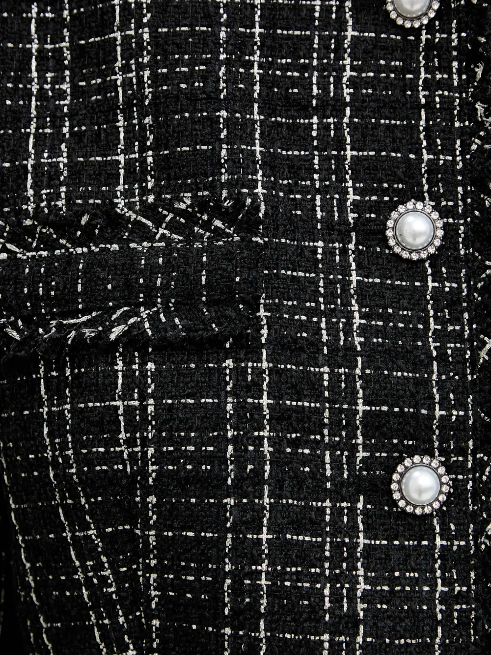 Pearl-Button Tweed Jacket