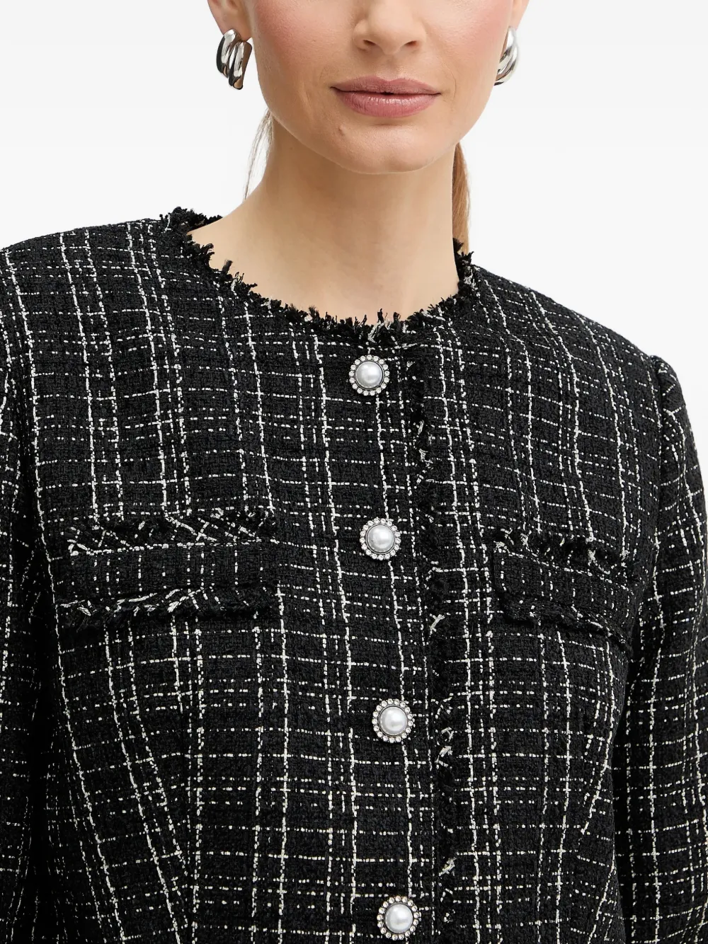 Pearl-Button Tweed Jacket