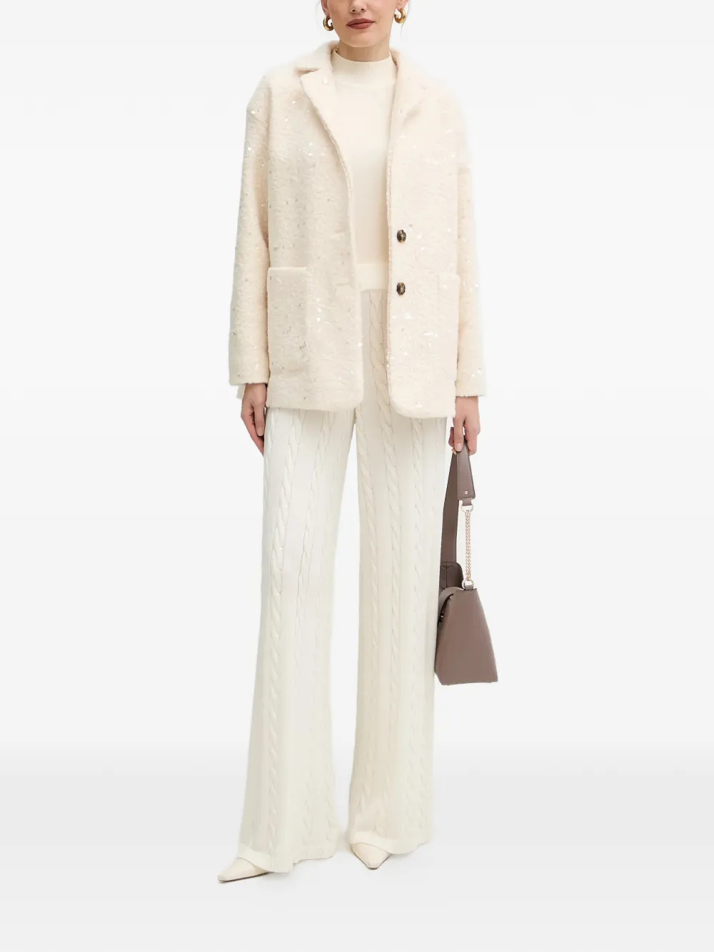 GUESS USA cable-knit trousers - Beige