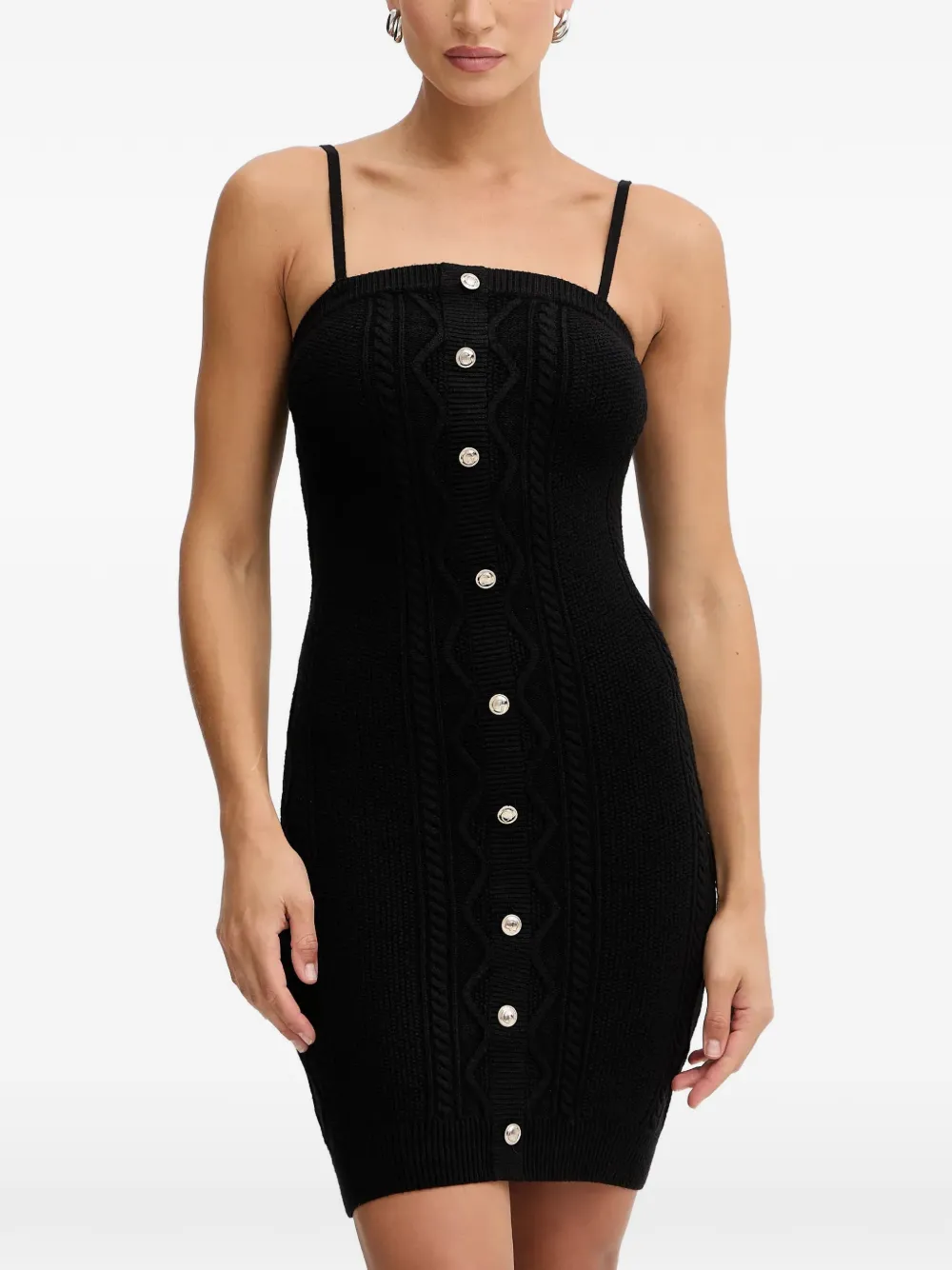 GUESS USA Abito corto con bottoni - Nero