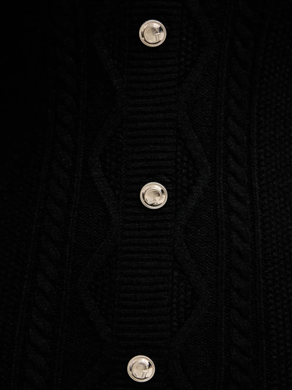 GUESS USA Kabelgebreide mini-jurk met knopen Zwart