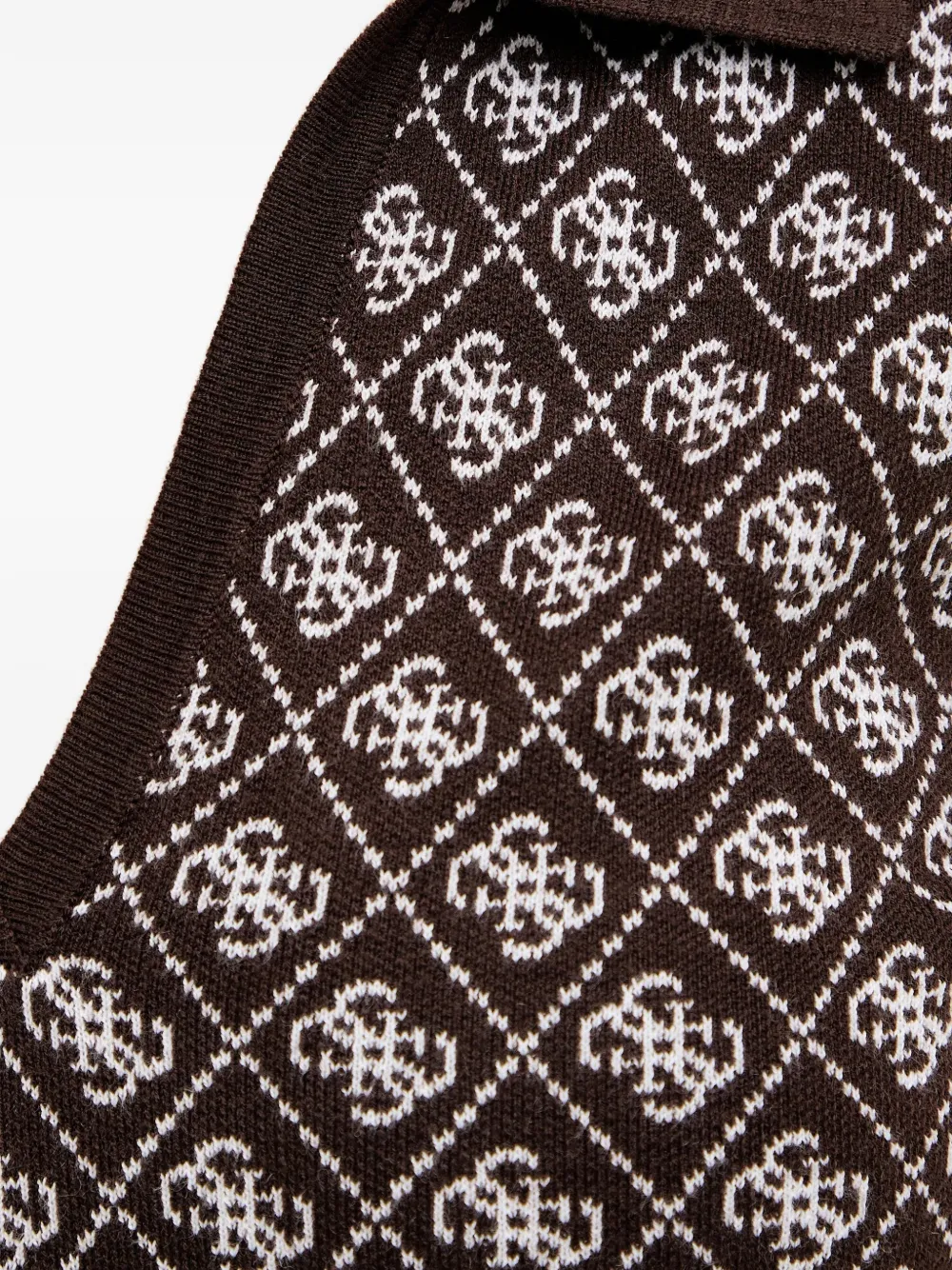GUESS USA Midi-jurk met V-hals en patroon Bruin