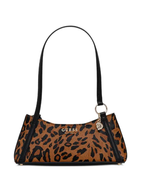 GUESS USA Domitilla leopard print charm tote bag