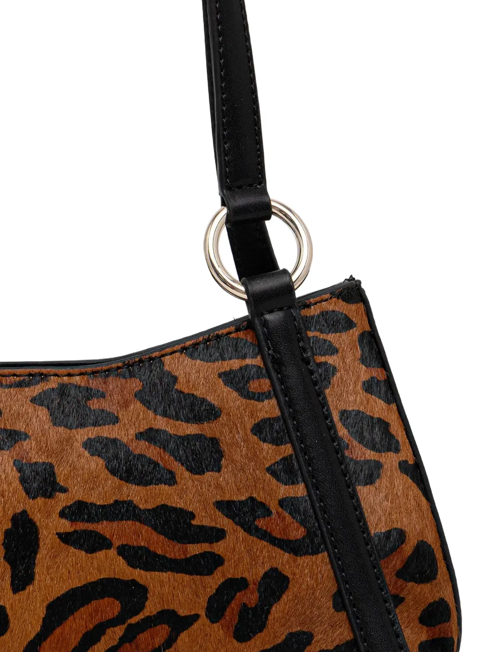  Guess Usa Domitilla Leopard Print Charm Tote Bag - Brown 