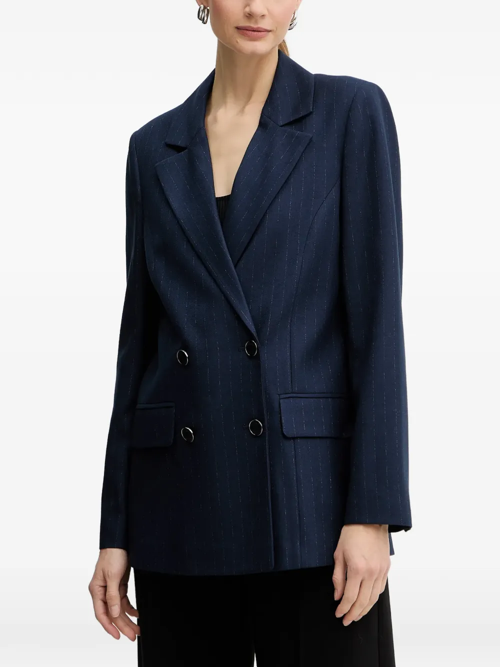 GUESS USA pinstripe double-breasted blazer - Blue