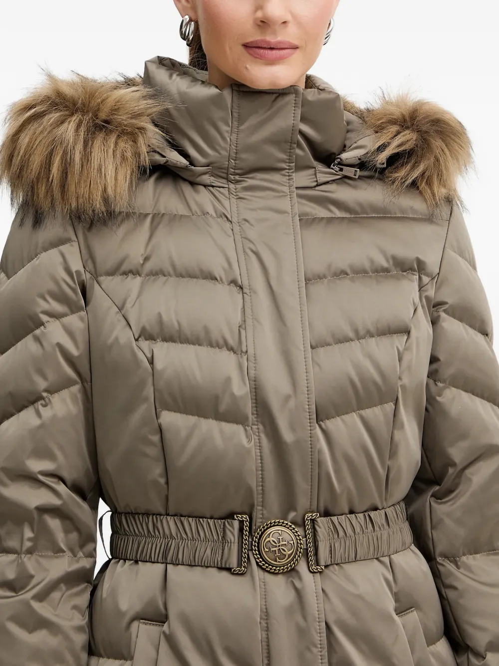 GUESS USA Gewatteerde jas met capuchon Beige