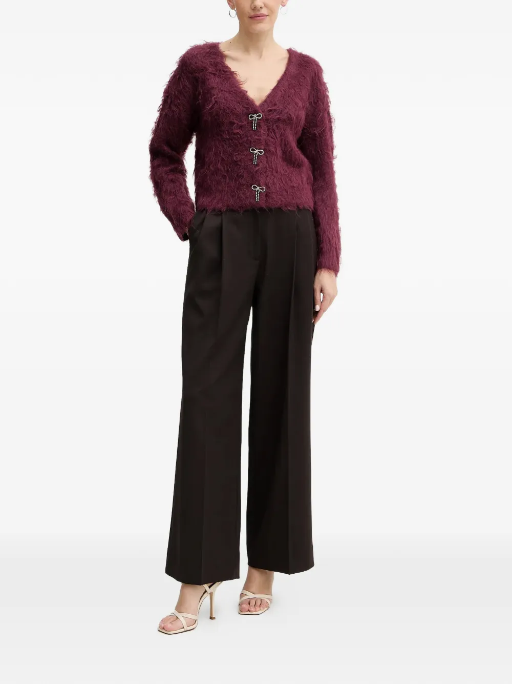  Guess Usa Bow Cardigan - Purple 