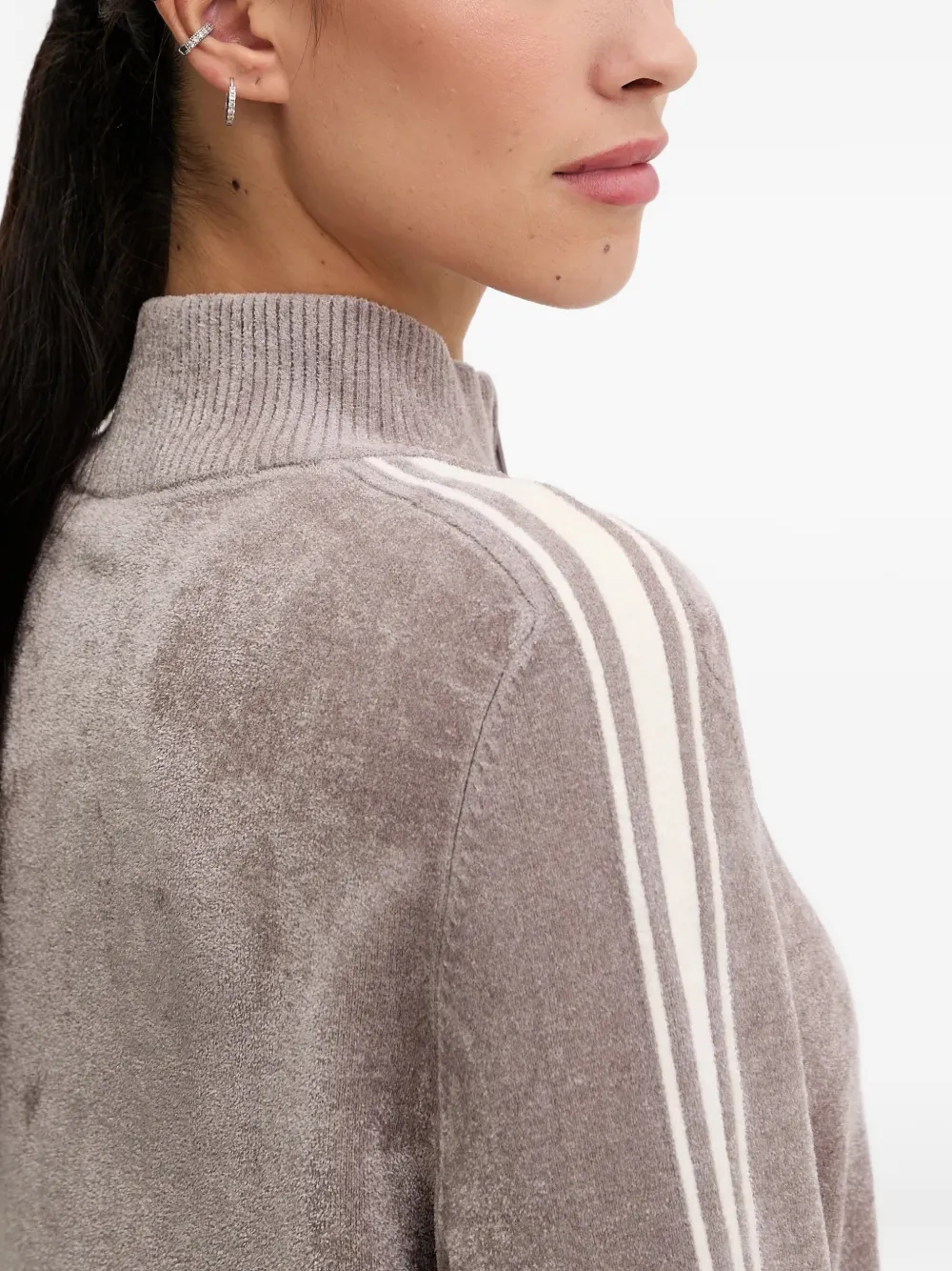 Striped Zip-Up Sweatshirt