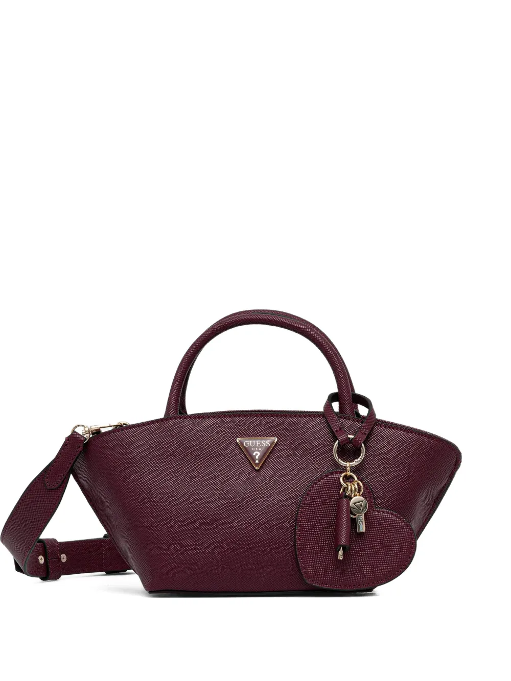GUESS USA Bolena triangle logo pendant satchel - Viola