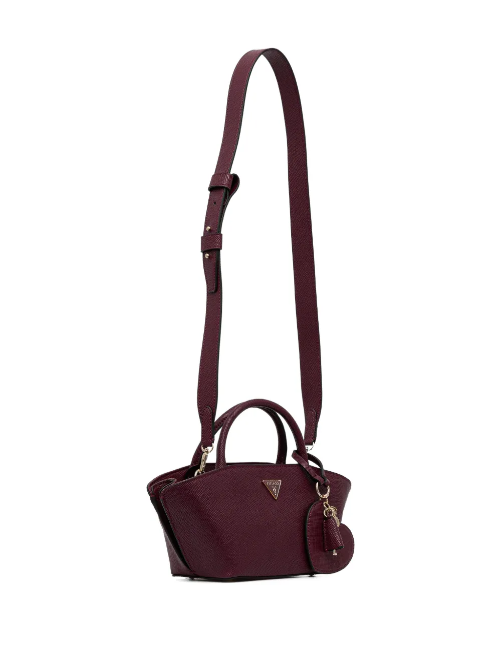 GUESS USA Bolena triangle logo pendant satchel - Paars