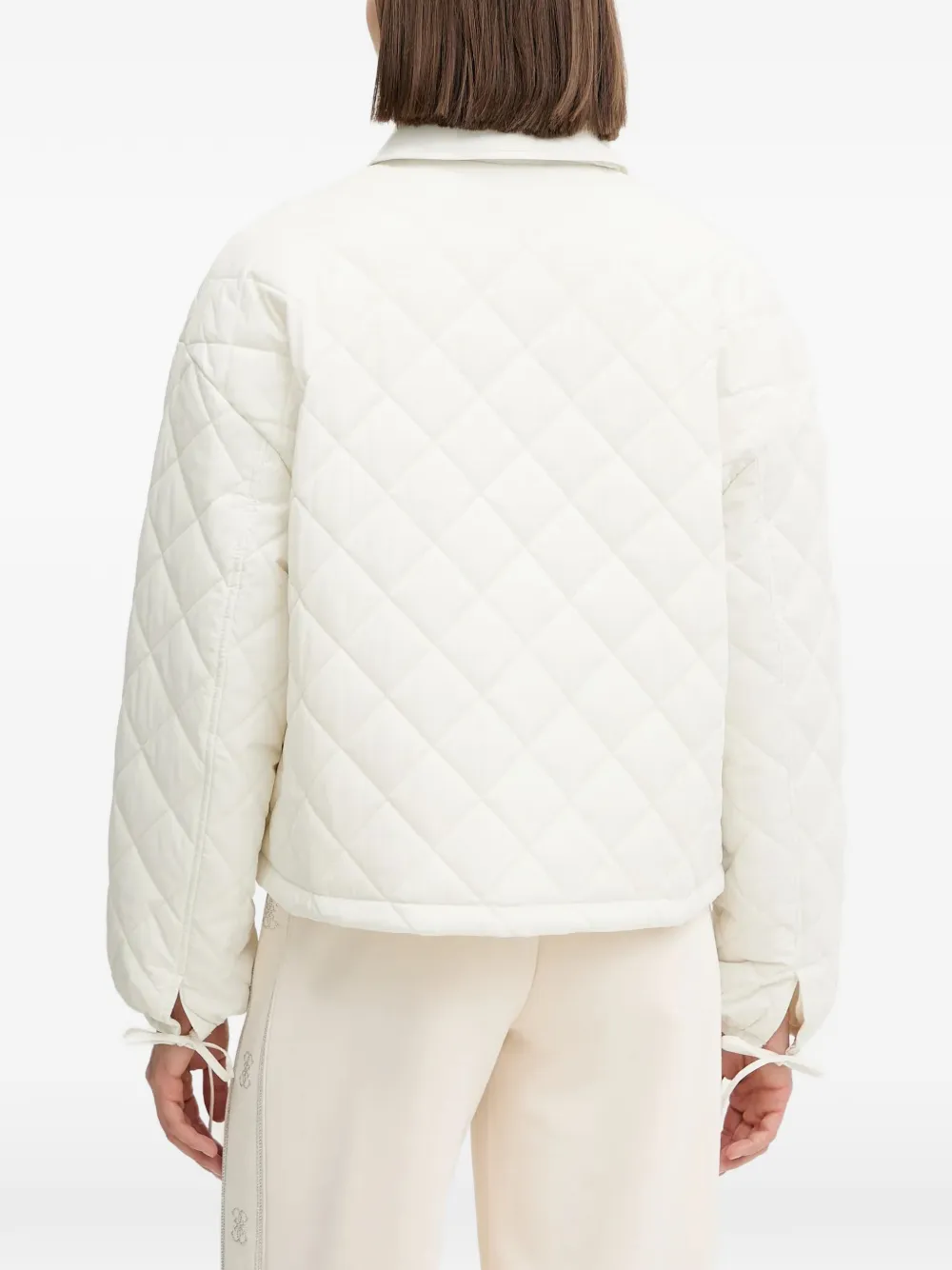  Guess Usa Quilted Collared Jacket - White 